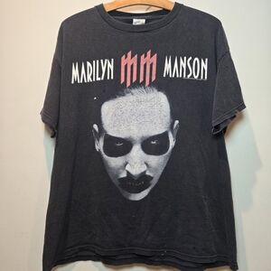 Marilyn Manson 2003 Y2k Babble Babble Black Vintage Graphic T-Shirt Large